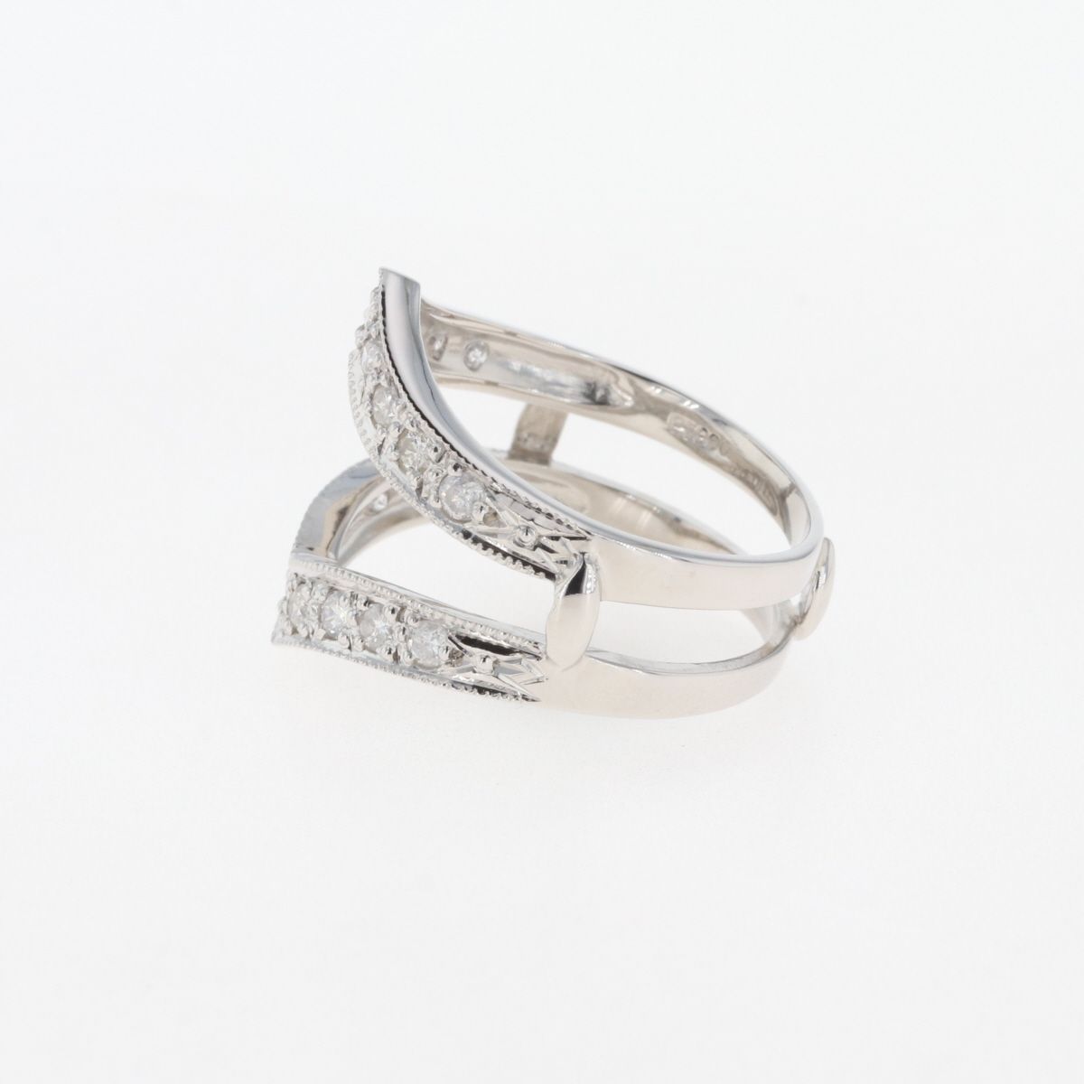 メレダイヤ デザインリング プラチナ 指輪 リング 13号 Pt900 