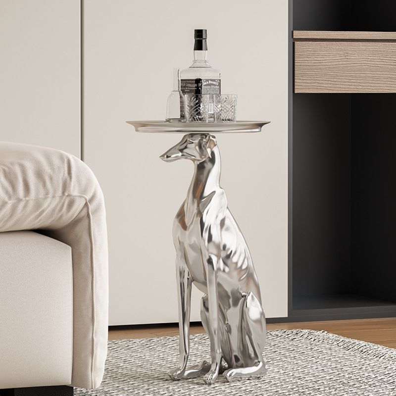 ドーベルマン 犬 サイドテーブル ユニーク ブラック シルバー おしゃれ  