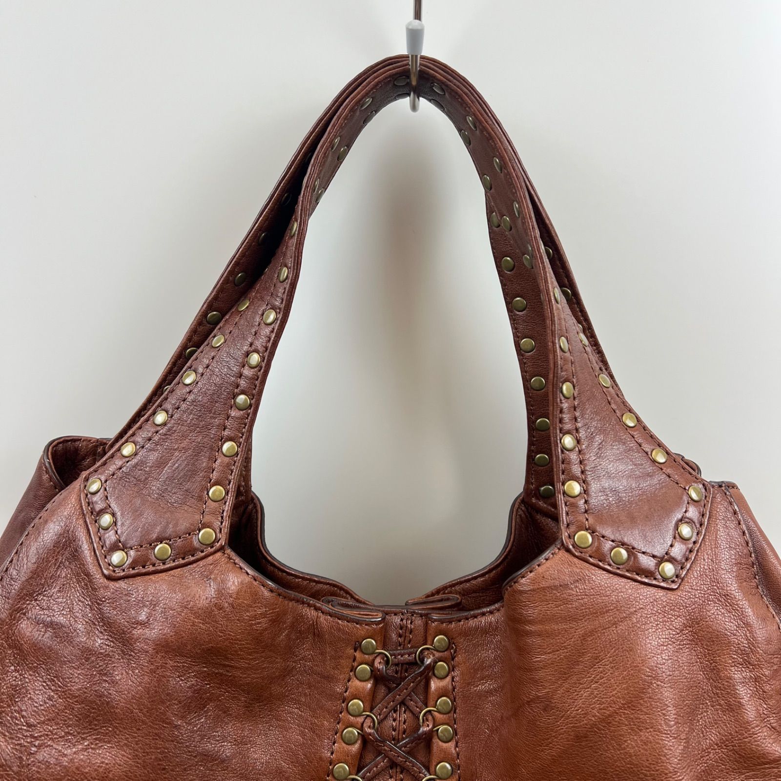 バッグ y2k grunge leather hand bag studs grunge Y2K leather studs bag archive