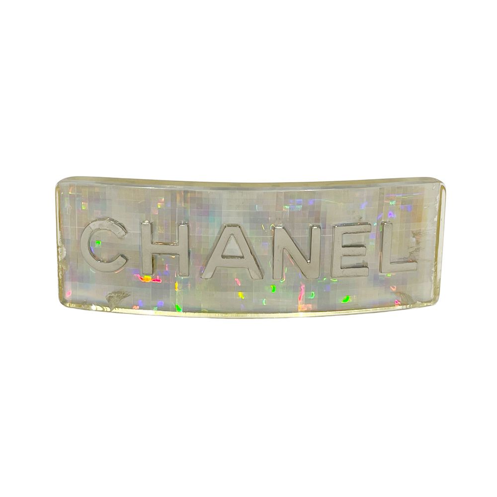 CHANEL シャネル バレッタ ロゴ オーロラ ホログラム 97P 髪留め 