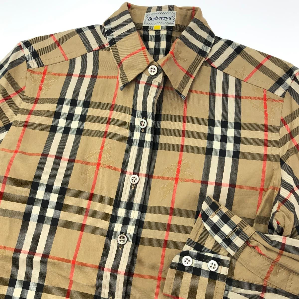 美品✨バーバリーズ シャツ ブラウス ノバチェック シャドーホース ベージュ M Burberry's バーバリーズ ノバチェック柄 シャドーホース ブラウス