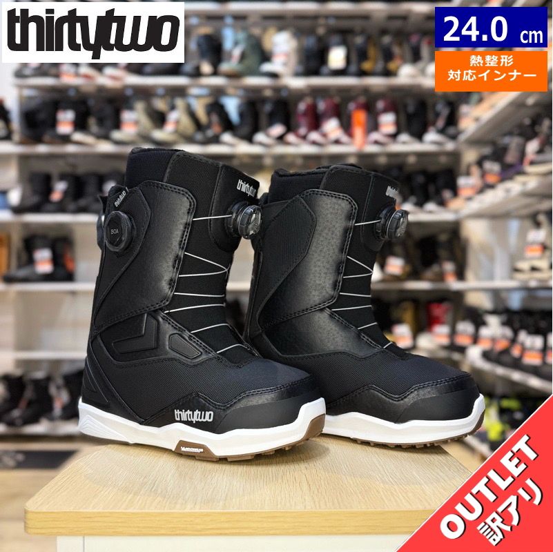 OUTLET 24-25 THIRTYTWO TM-2 DOUBLE BOA W S BLACK WHITE GUM 24cm サーティーツー レディース スノーボードブーツ 日本
