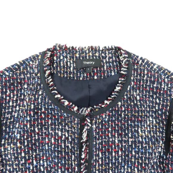 極美品 22AW Theory セオリー ミックスツイード クロップドジャケット 極美品 22AW Theory セオリー ミックスツイード クロップド