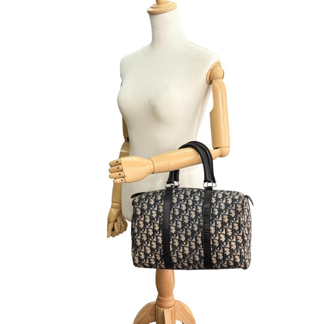 Dior ディオール ミニボストン ハンドバッグ トロッター ネイビー タグ Dior ディオール ミニボストン ハンドバッグ トロッター