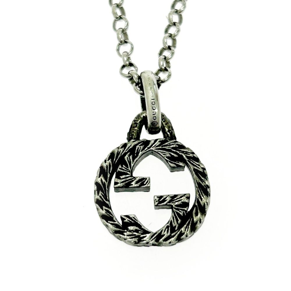 GUCCI グッチ シルバー925アラベスクインターロッキングネックレス 未使用 GUCCI（グッチ） ネックレス インターロッキングG アラベスク シルバー