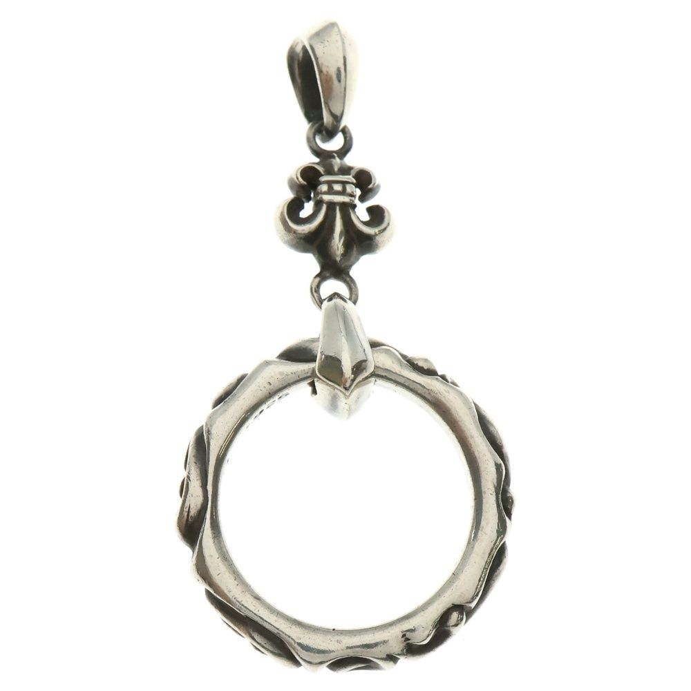 CHROME HEARTS クロムハーツ BS FLEUR CHARM EYEWEAR LOOP SCRL BAND BSフ チャーム アイウェアループ スクロールバンド ネックレストップ シルバー