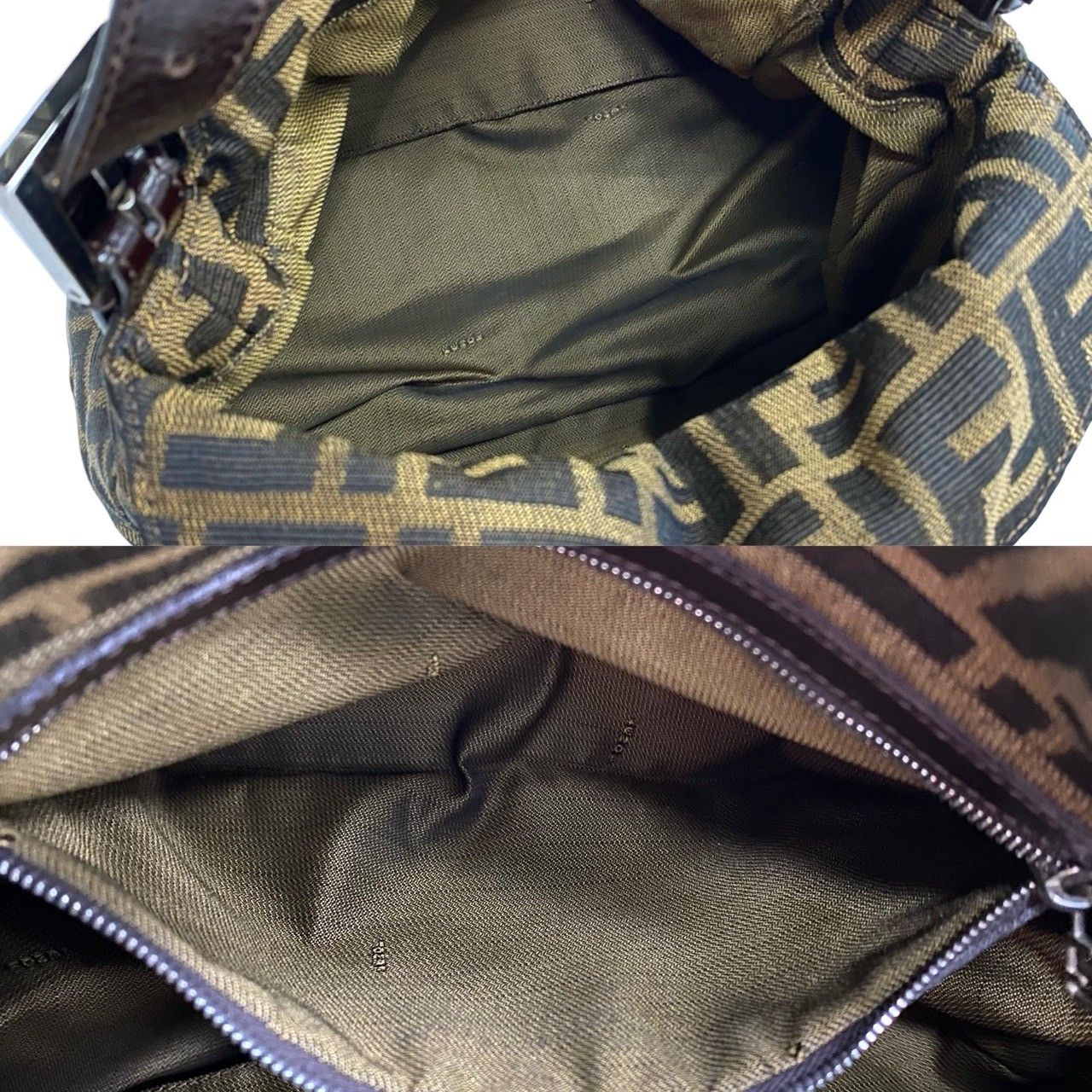 極 美品 FENDI フェンディ マンマバケット ズッカ FF 柄 レザー 本革 