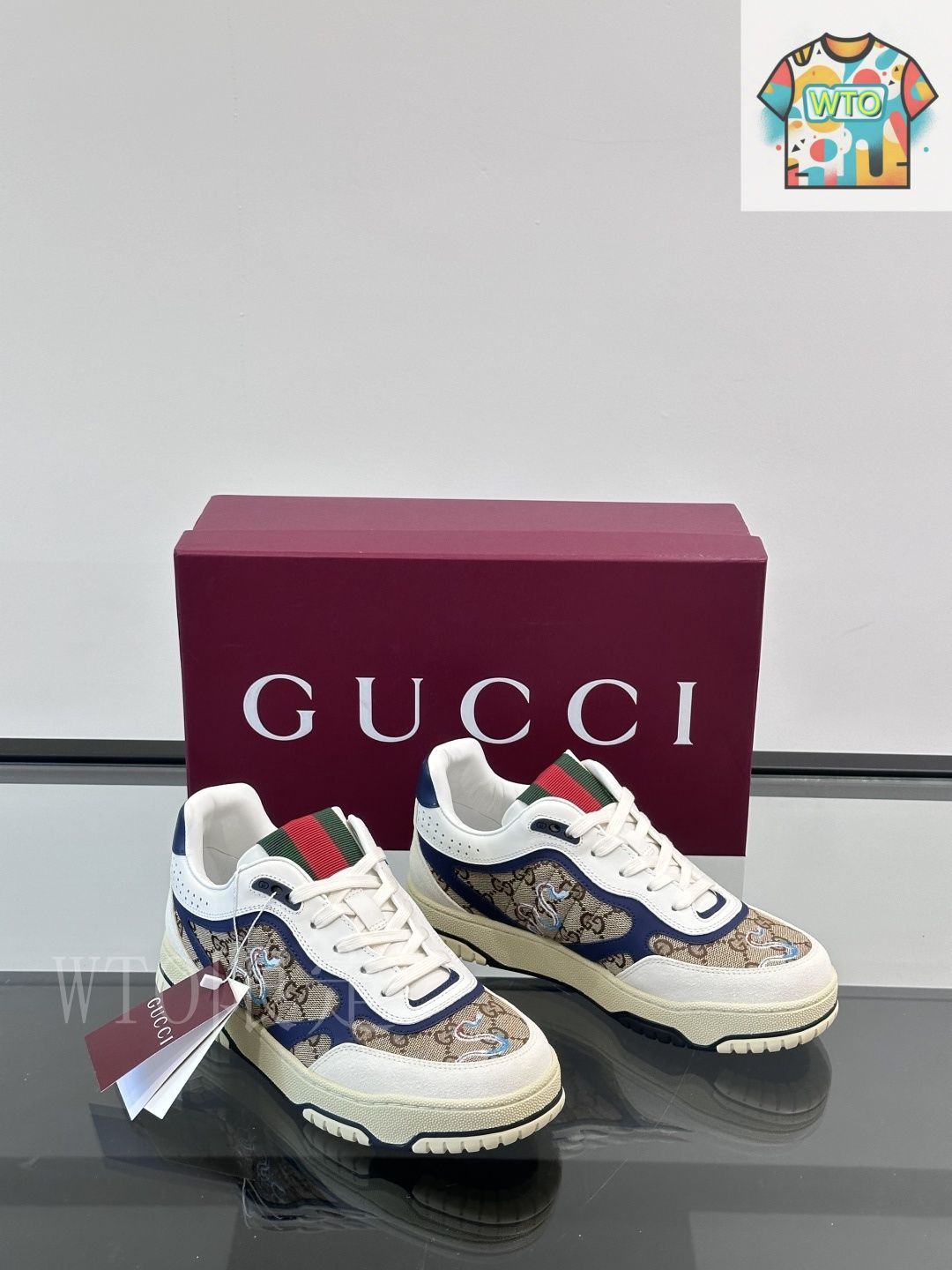 Gucci リーウェブ シリーズ ウェブリース レザー スニーカー02