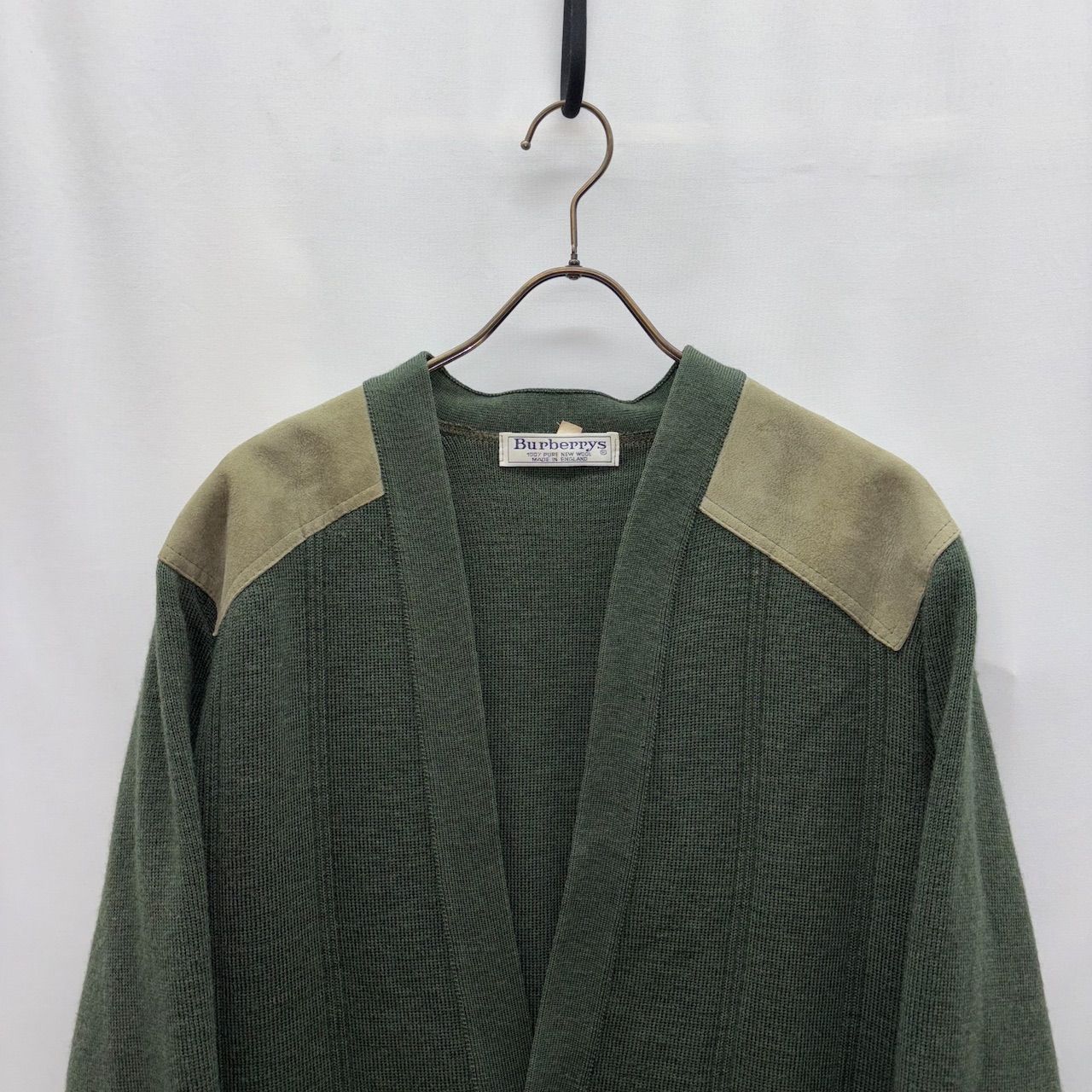 80s burberrys cardigan バーバリー カーディガン エルボーパッチ 