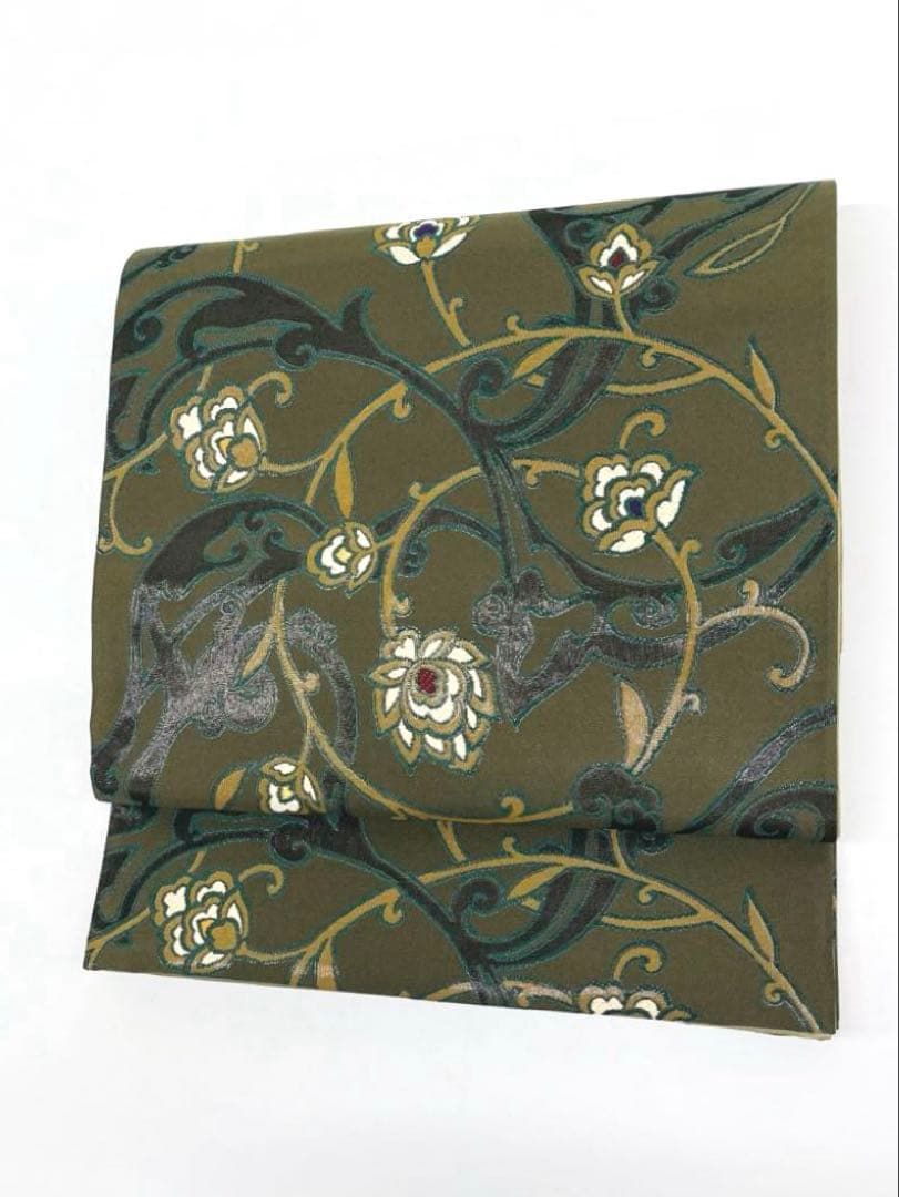 西陣織 山田織物 袋帯 唐花 唐草 アールヌーボー風 正絹 六通 - メルカリ