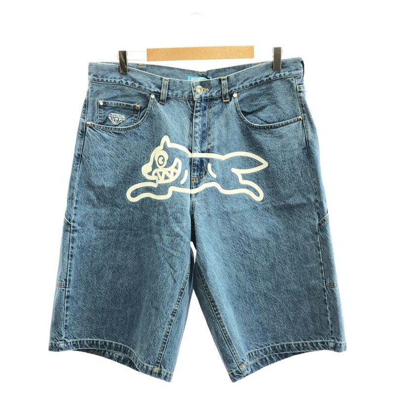 海外限定☆Icecream dog プリント デニムジーンズ ハーフパンツ ICECREAM デニムハーフパンツ 海外限定☆Icecream dog プリント デニム