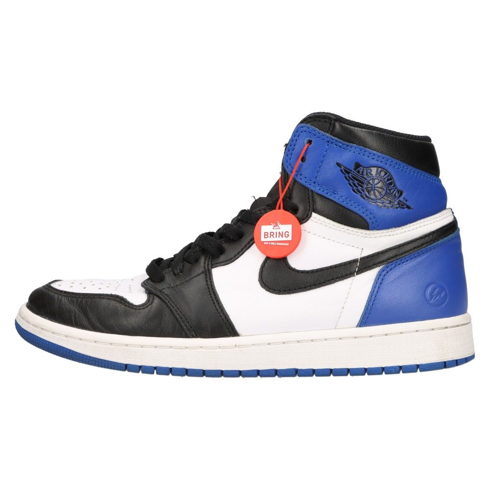 NIKE (ナイキ) ×FRAGMENT DESIGN AIR JORDAN 1 RETRO HIGH OG フラグメント エアジョーダン1ハイカットスニーカー ホワイト/ブルー US9.5/27.5cm 716371-040