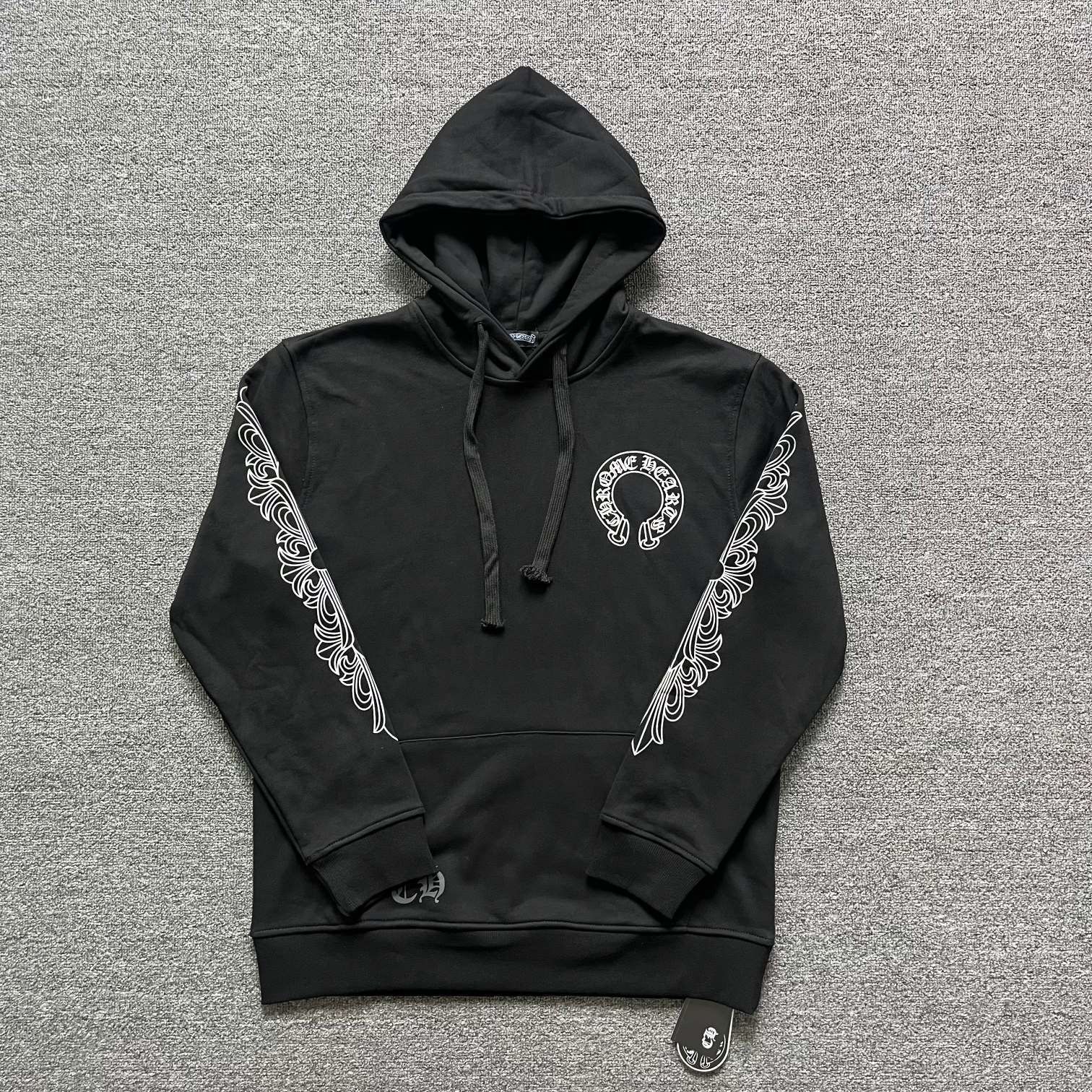 新品未使用品　Chrome Hearts クロムハーツ フルジップ パーカー フード付き 前開き ファスナー メンズ レディース スウェット 春着 秋着 カジュアル　黒/白