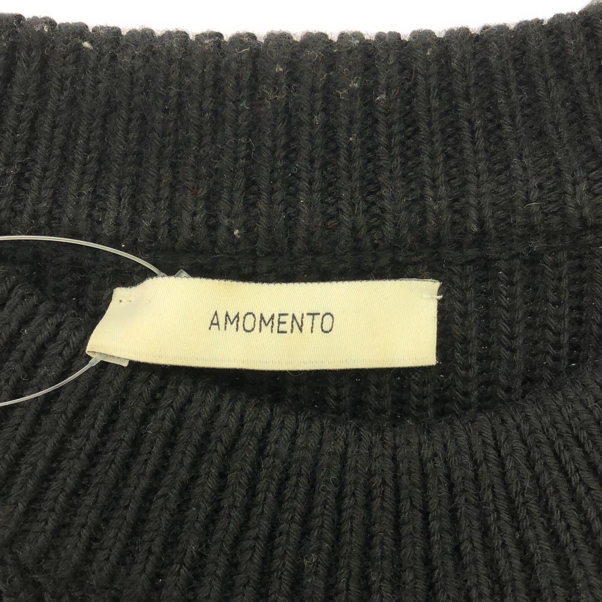 AMOMENTO アモーメント 23AW ウールリブニットセーター AM23FWW09KN ブラック 0 ITFG7ML6M2D4 AMOMENTO アモーメント 23AW ウールリブニットセーター