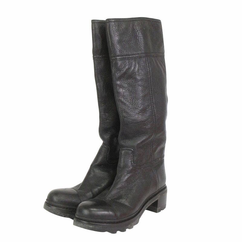 Prada プラダスポーツPradasports 革靴レザーロングブーツ プラダスポーツ PRADA SPORT ロングブーツ レザー 3W5100 黒