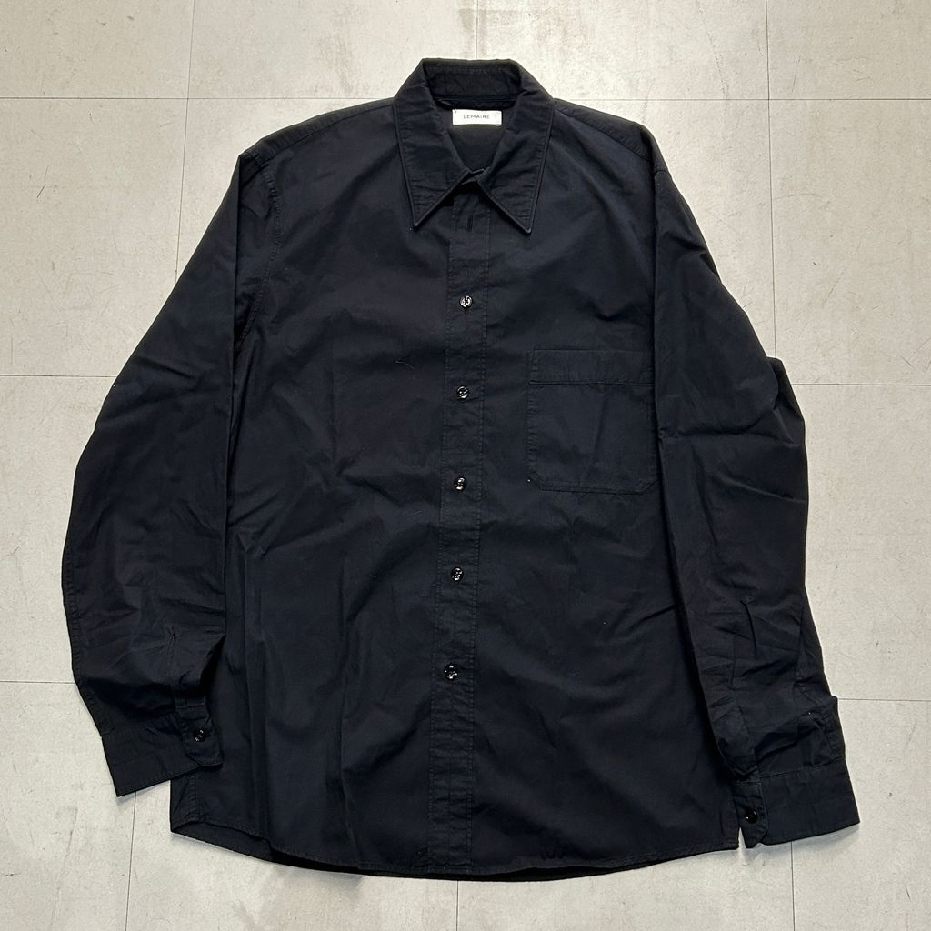 LEMAIREシャツ黒い長袖シャツ LEMAIRE ルメール 21SS REGULAR SHIRT 長袖シャツ JINGHISAS ブラック