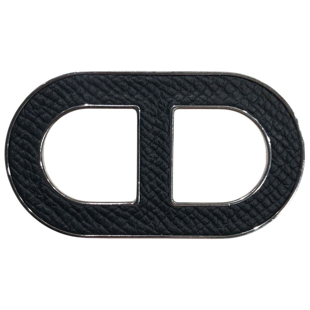 新品未使用】 HERMES ブローチ シェーヌダンクル 黒 ブローチ