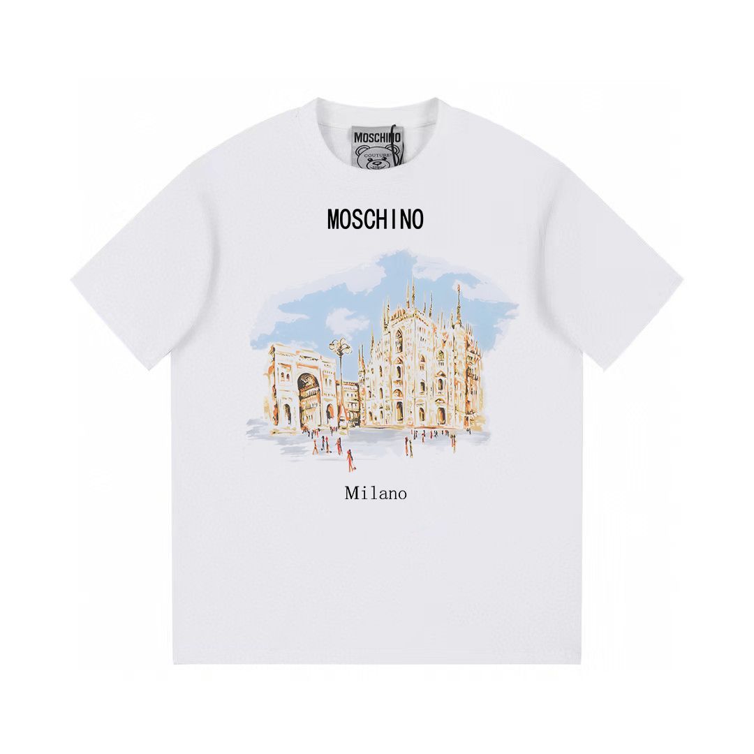 Moschino モスキーノ キャッスル プリント ホワイト 半袖 Tシャツ