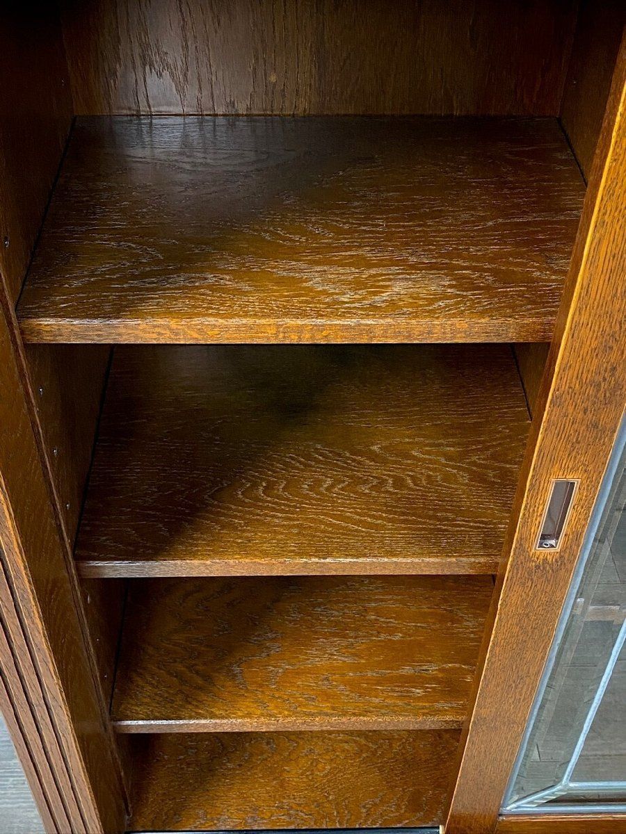 GT91 三越 家具 ブルージュ オーク ガラス キャビネット ステンド  