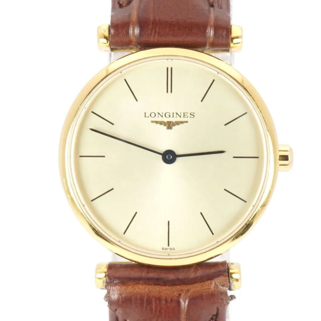稼動品 ロンジン LONGINES L4.209.2 ラ グランド クラシック クオーツ ゴールド文字盤 レディース腕時計 スイス製