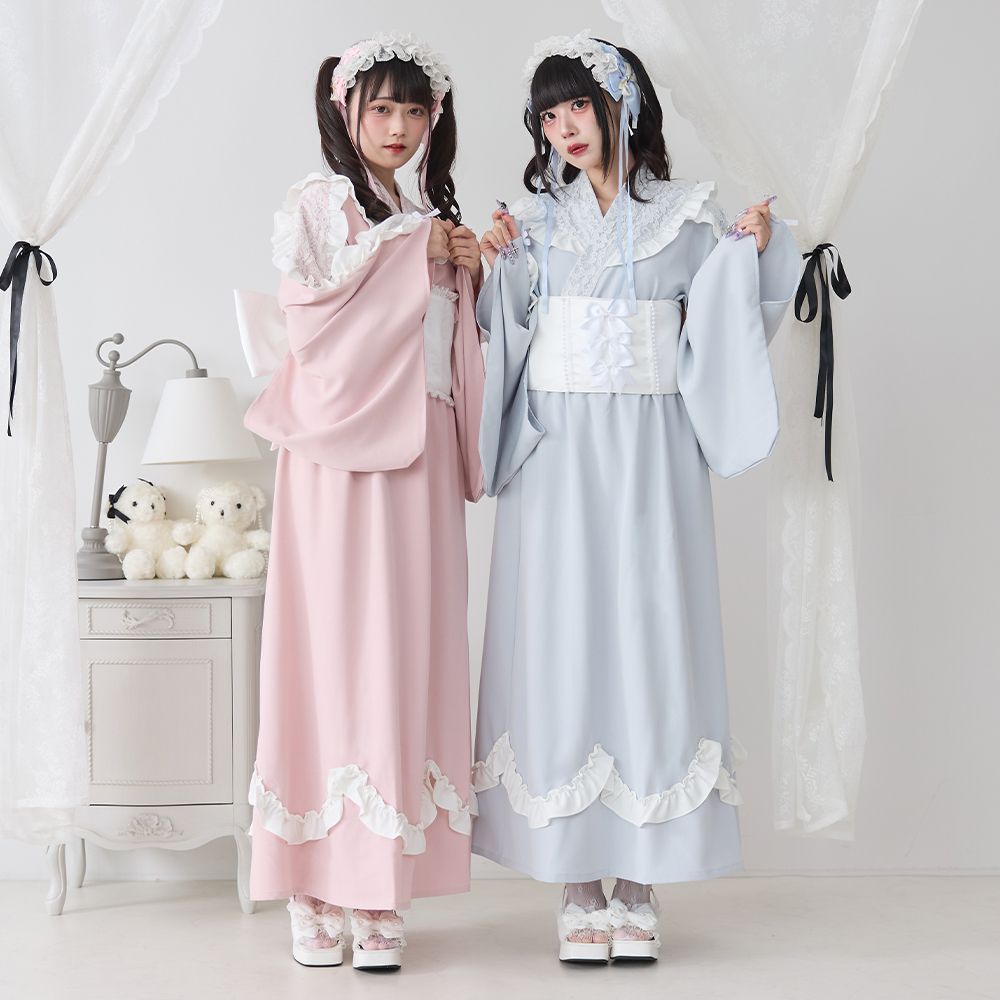 さ*え様 公式完売　夢展望　フリルティアード浴衣　セパレート　２部式　上下セット さ*え様 公式完売 夢展望 フリルティアード浴衣 セパレート 2部
