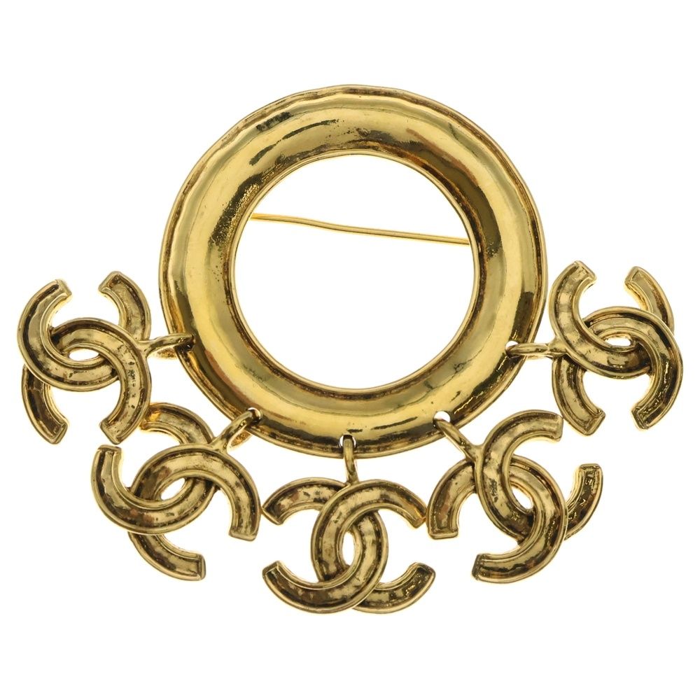 CHANEL シャネル 5連 ココマーク フープ ブローチ ゴールド