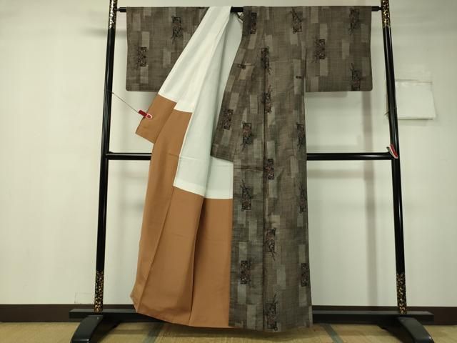 平和屋着物○本場大島紬 9マルキ 短冊花文 正絹 逸品 CAAV4758vp  