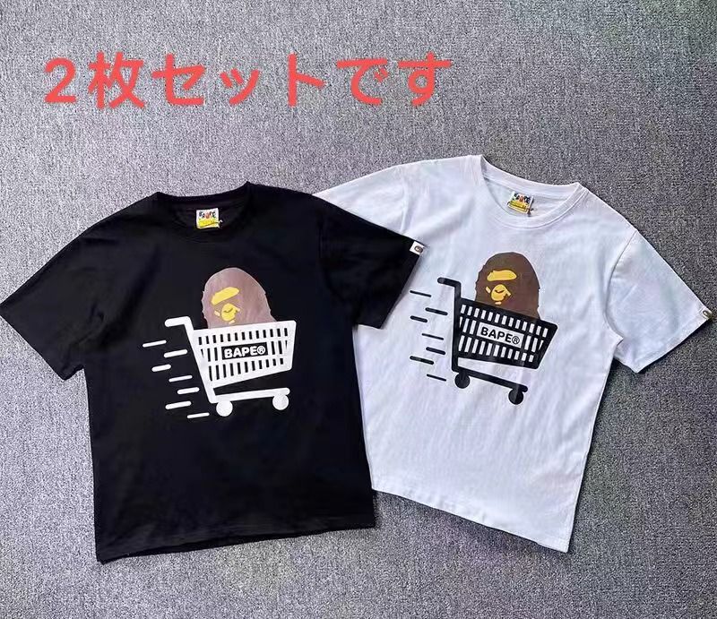 新品未使用 a bathing ape 半袖 Tシャツ 大猿 男女兼用  黑+白 2枚