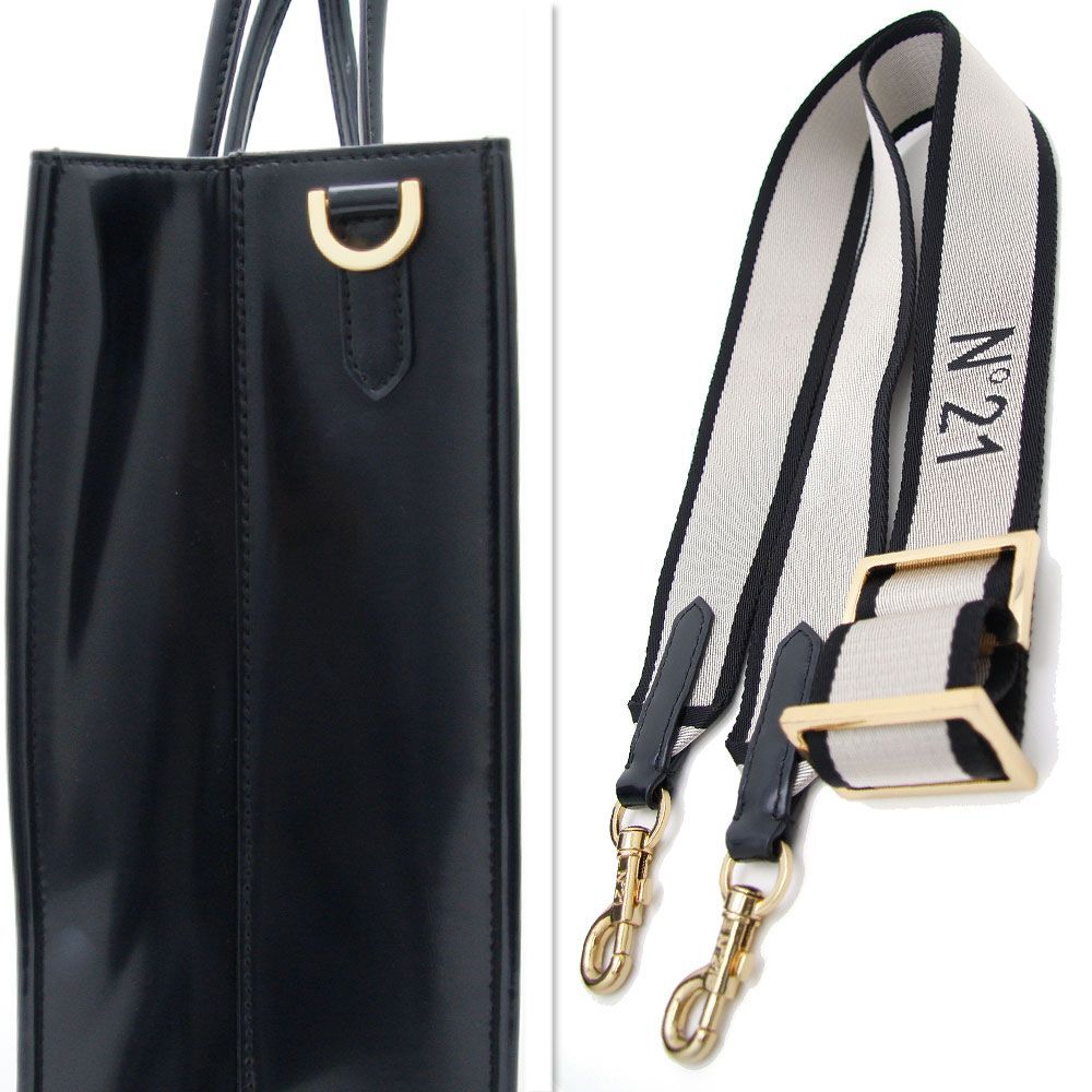 中古 美品】N21 ヌメロヴェントゥーノ トートバッグ ロゴプリント 