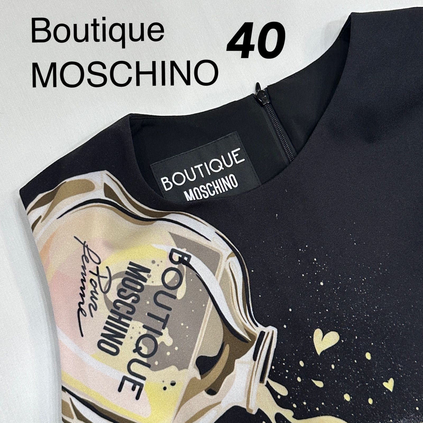 Boutique MOSCHINO パヒューム柄 香水 ワンピース 40 ブティック