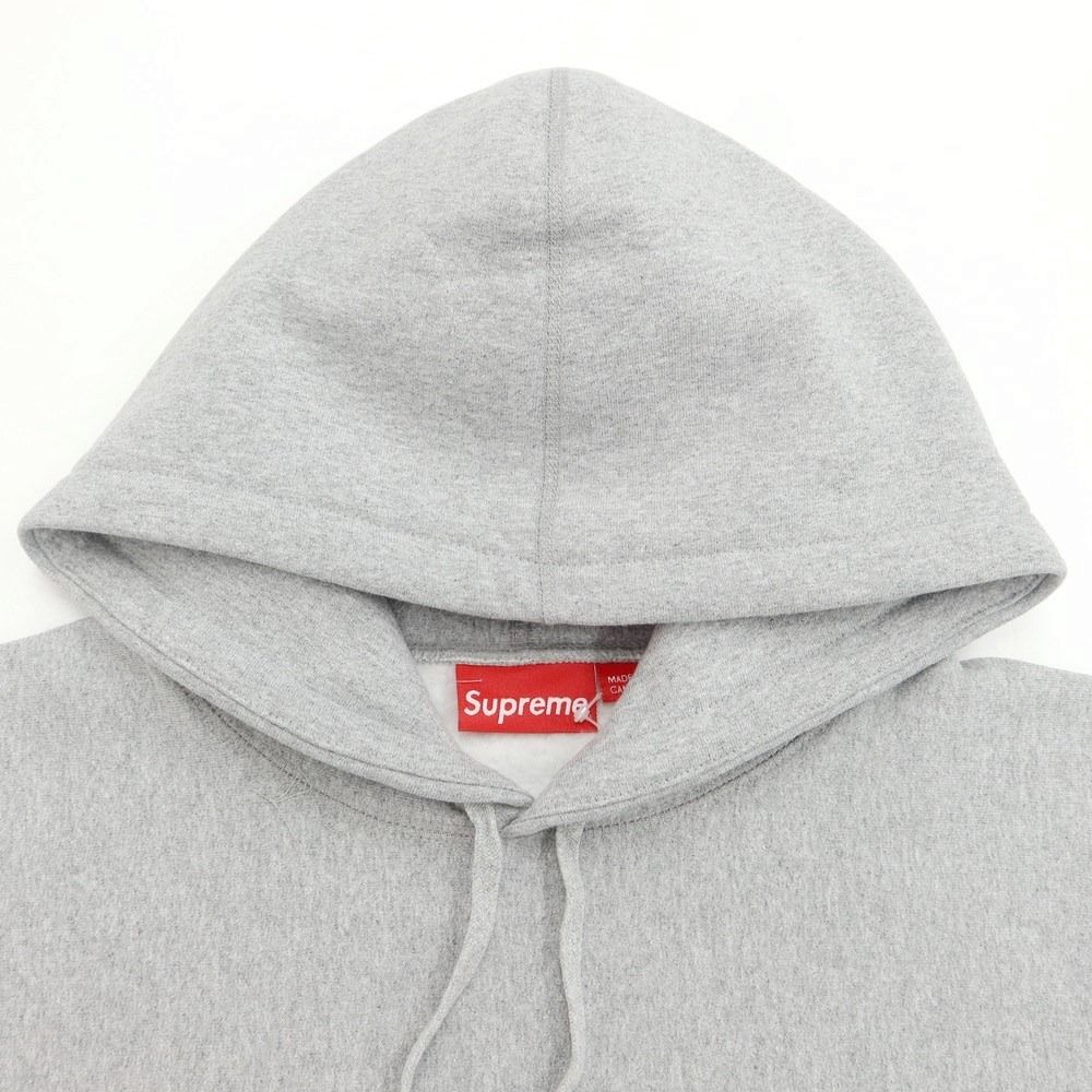 【中古】シュプリーム Supreme 2023年秋冬 Raised Script Hooded Sweatshirt プルオーバー スウェットパーカー  ライトグレー【サイズL】【メンズ】