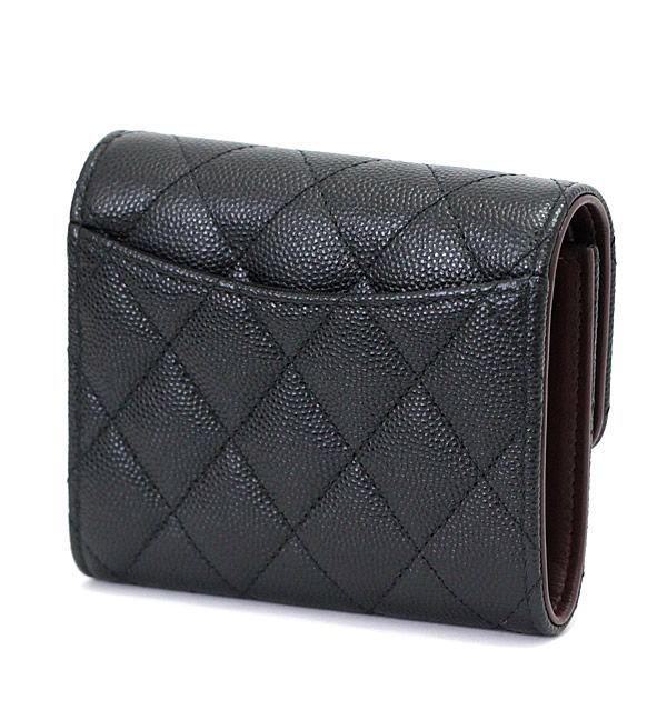 極美品 シャネル CHANEL 三つ折り財布 コンパクトウォレット