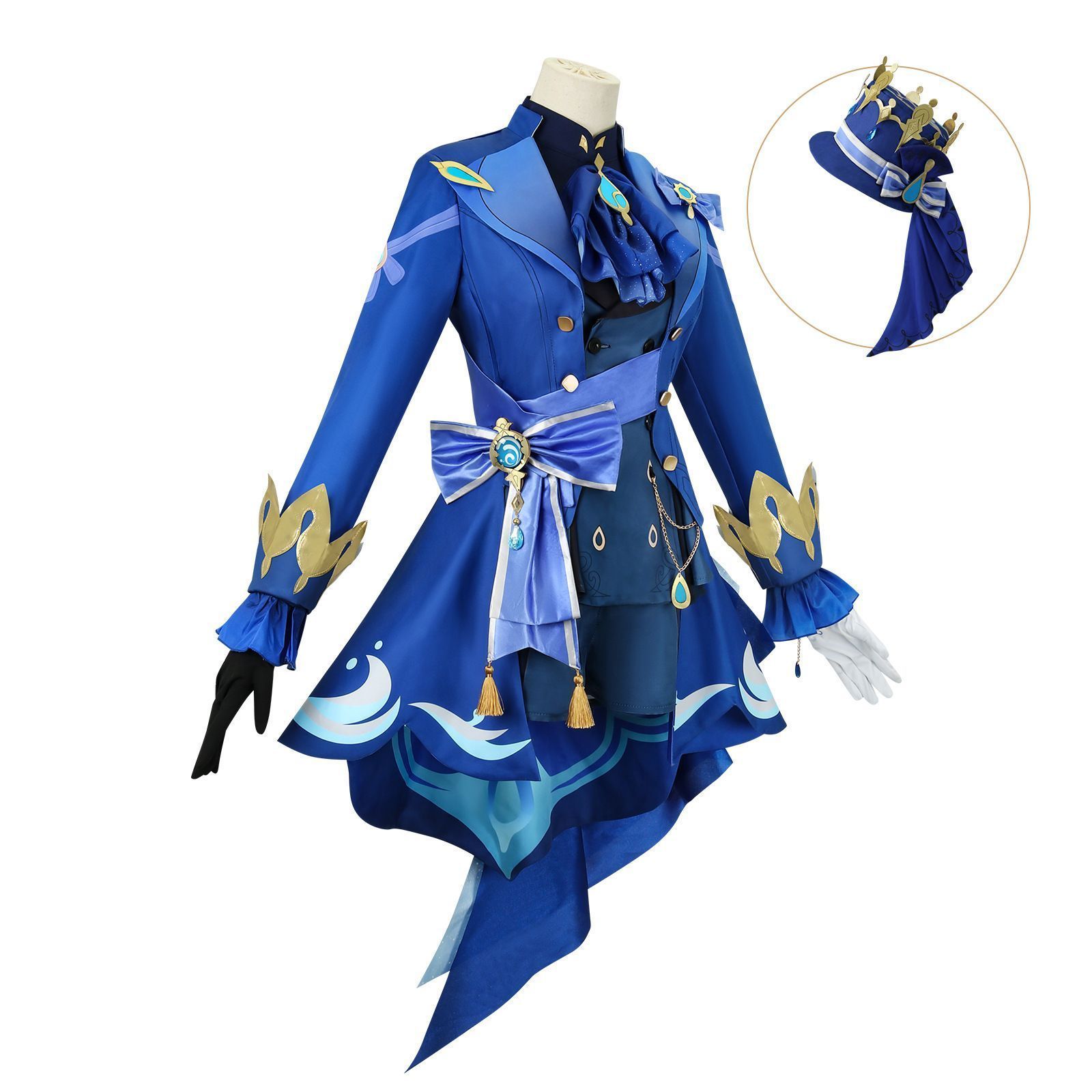 原神 フォカロルス コスプレ衣装 原神 げんしん ヒロイン 水神/Focalors ブラック コスプレ衣装 コスチューム ハロウィン クリスマス 制服 大人 子供 cosplay イベント