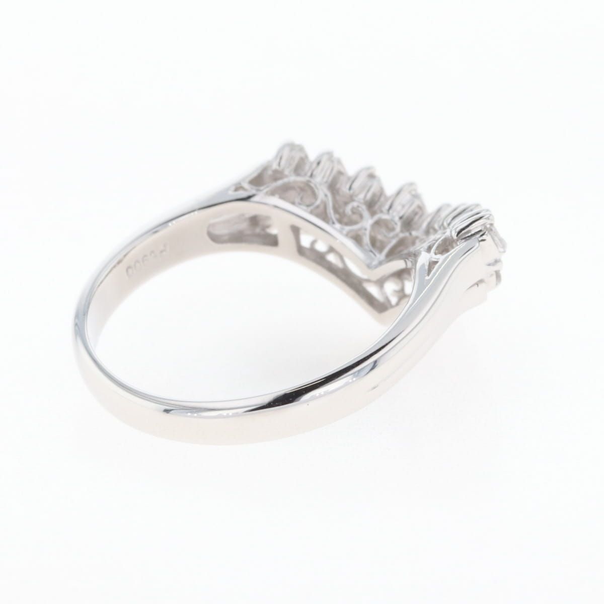 メレダイヤ デザインリング プラチナ 指輪 リング 12号 Pt900  