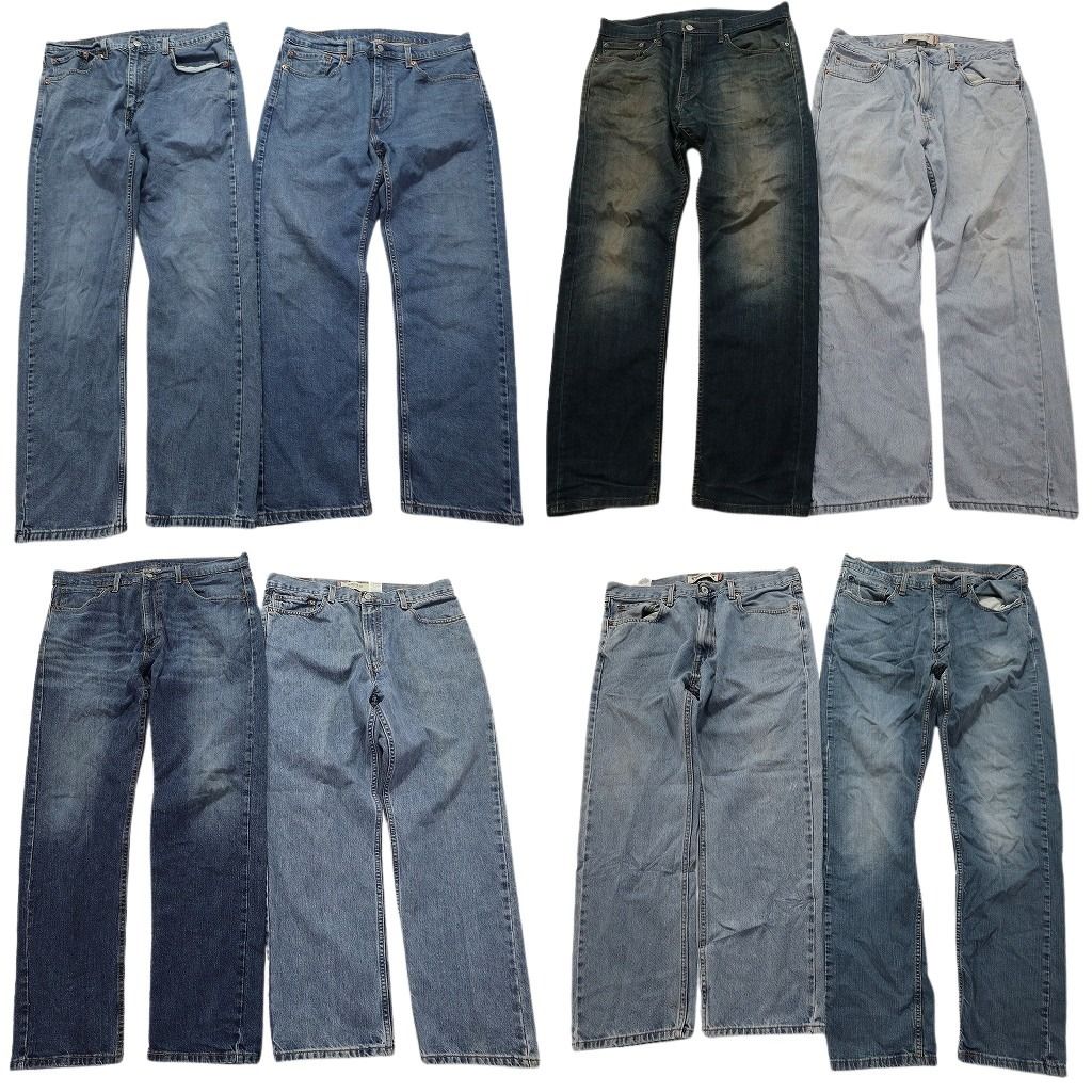 古着卸 まとめ売り リーバイス 550 デニム パンツ 8枚セット メンズ 36 フェード ヒゲ アメカジ コインポケット 古着 NC1249