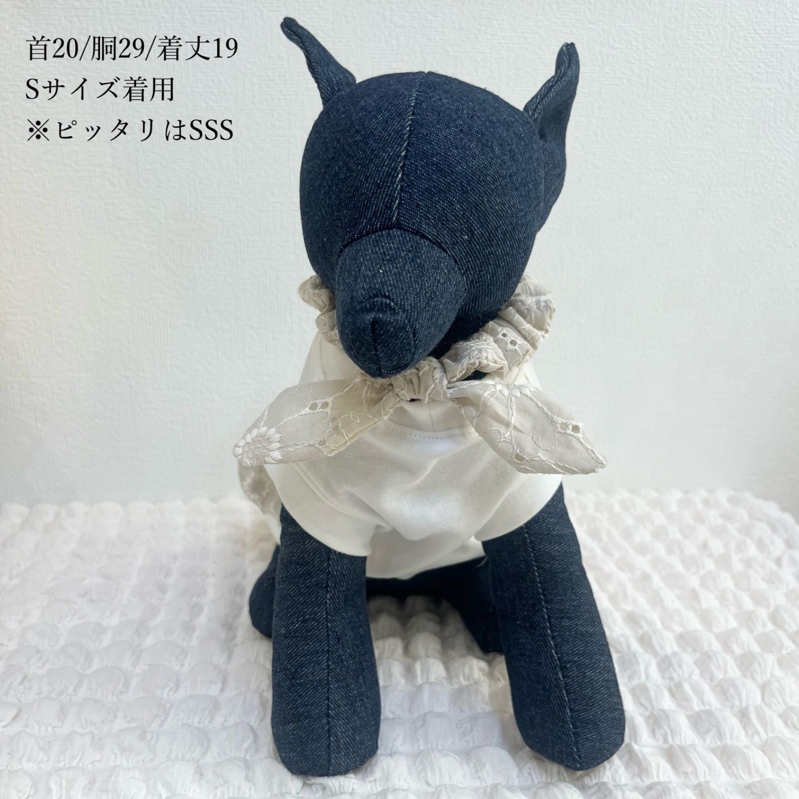 犬服 ブラックデニムバルーンワンピース ハンドメイド - www.stedile