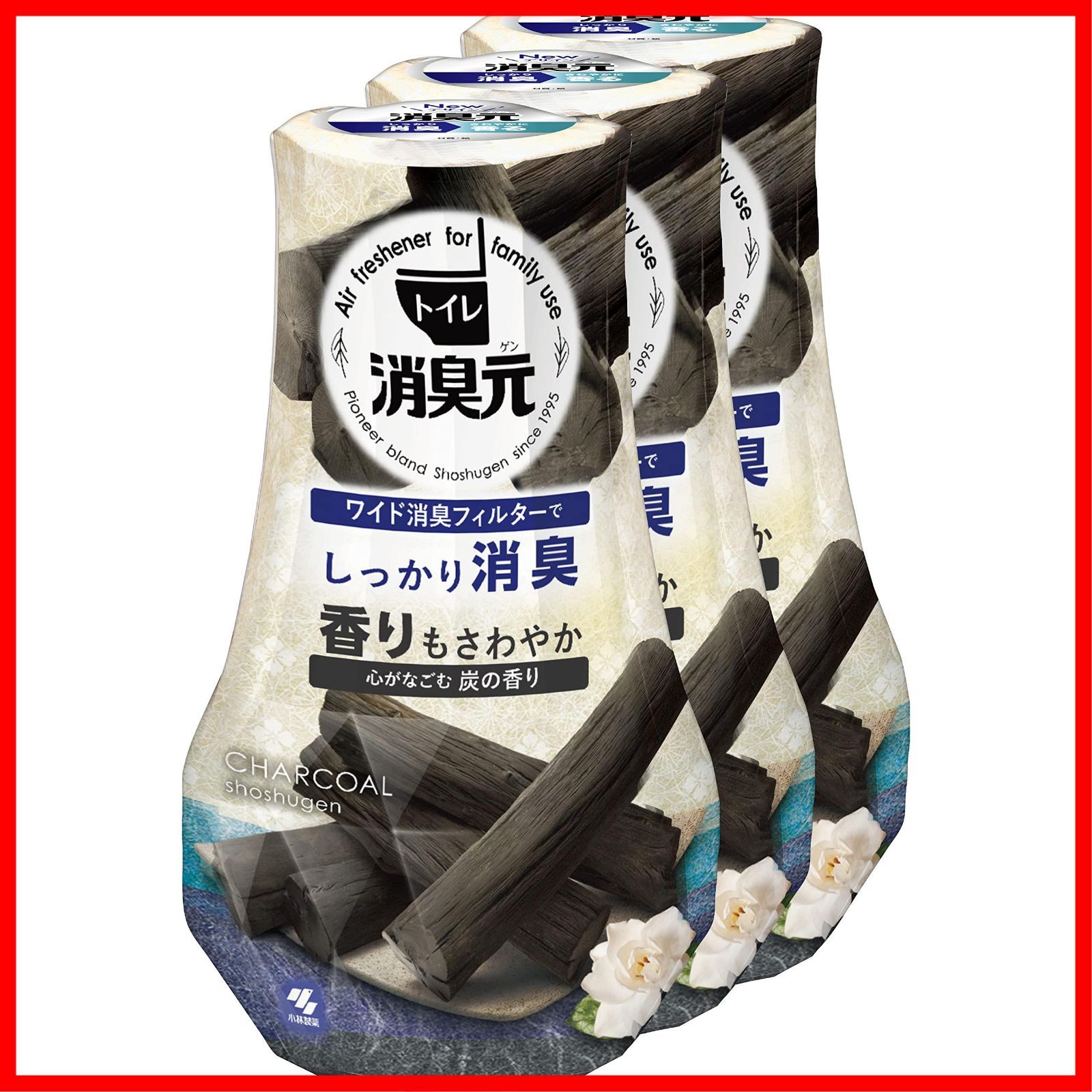 品質が完璧、値段が激安 ！ 新着商品 まとめ買い トイレの消臭元 心がなごむ炭の香り 消臭芳香剤 トイレ用 400ml×3個