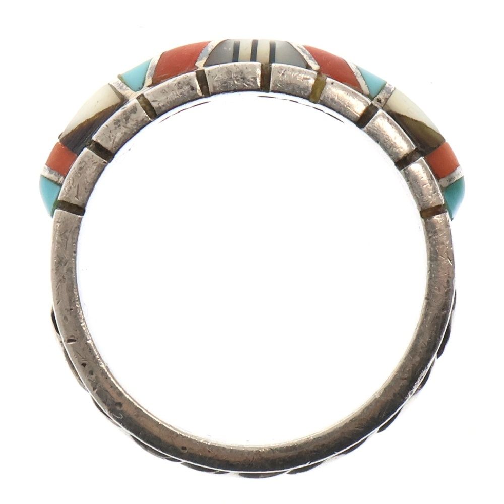 SAAD ターコイズ シルバーリング SAAD サード ターコイズ 銀縄 平打ち リング シルバー系 12号