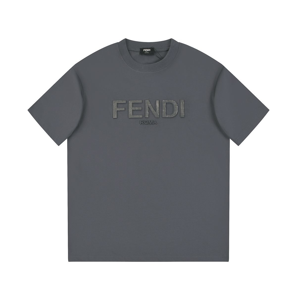 新品 FENDI フェンディ 3D文字のロゴ Tシャツ 半袖  はいいろ 男女兼用