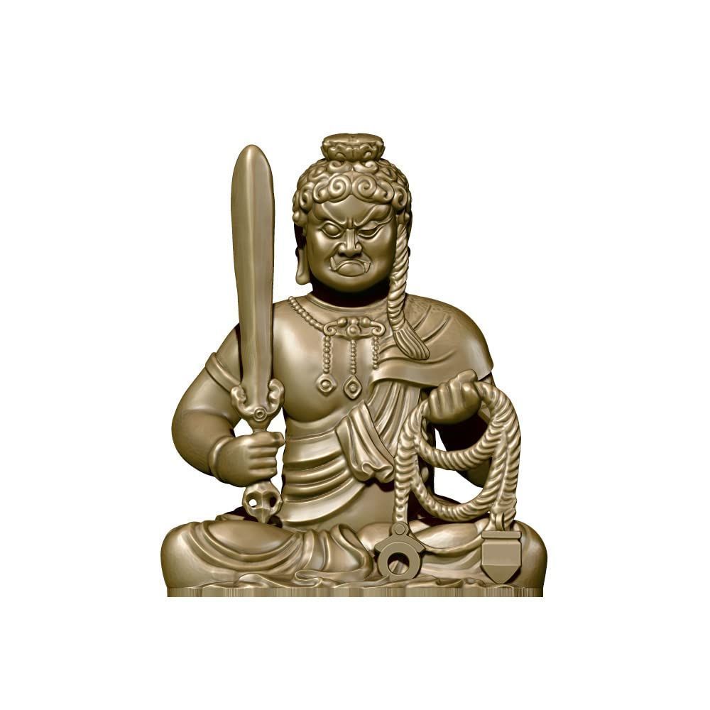 仏像 不動明王 5.6cm 座像 ミニ 携帯 真鍮 置物 黄銅 仏壇仏像 守護 