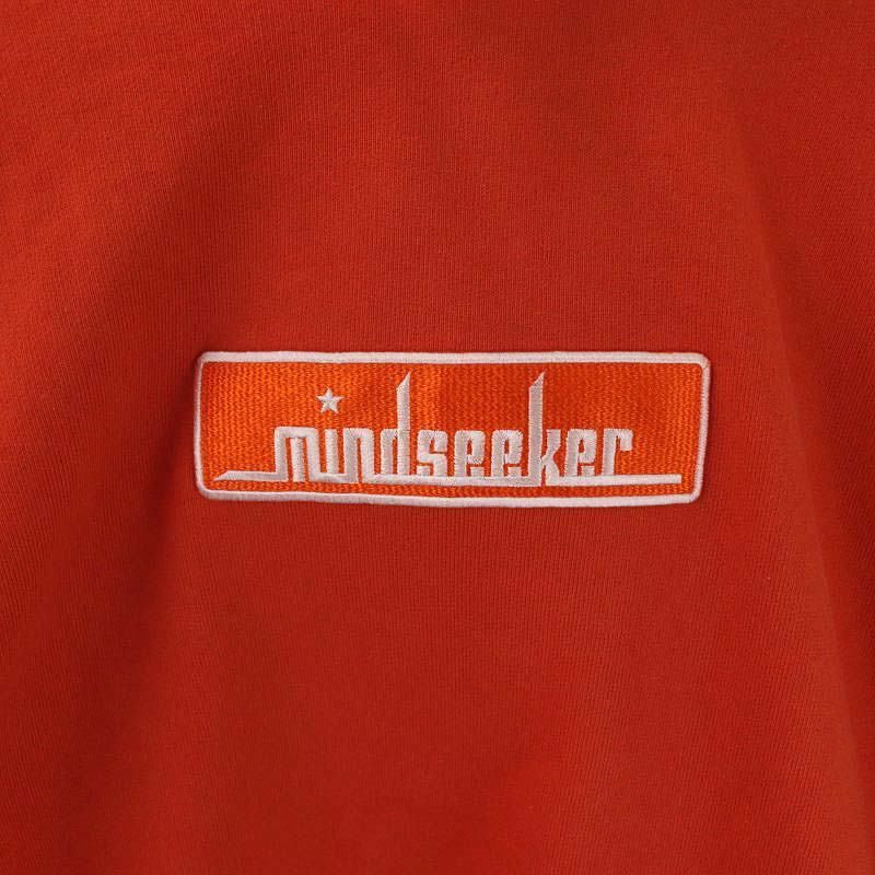 マインドシーカー mindseeker ボックスロゴ オーバーサイズ パーカー プルオーバー 長袖 バックプリント M オレンジ 紺 ネイビー /MI  ■OS