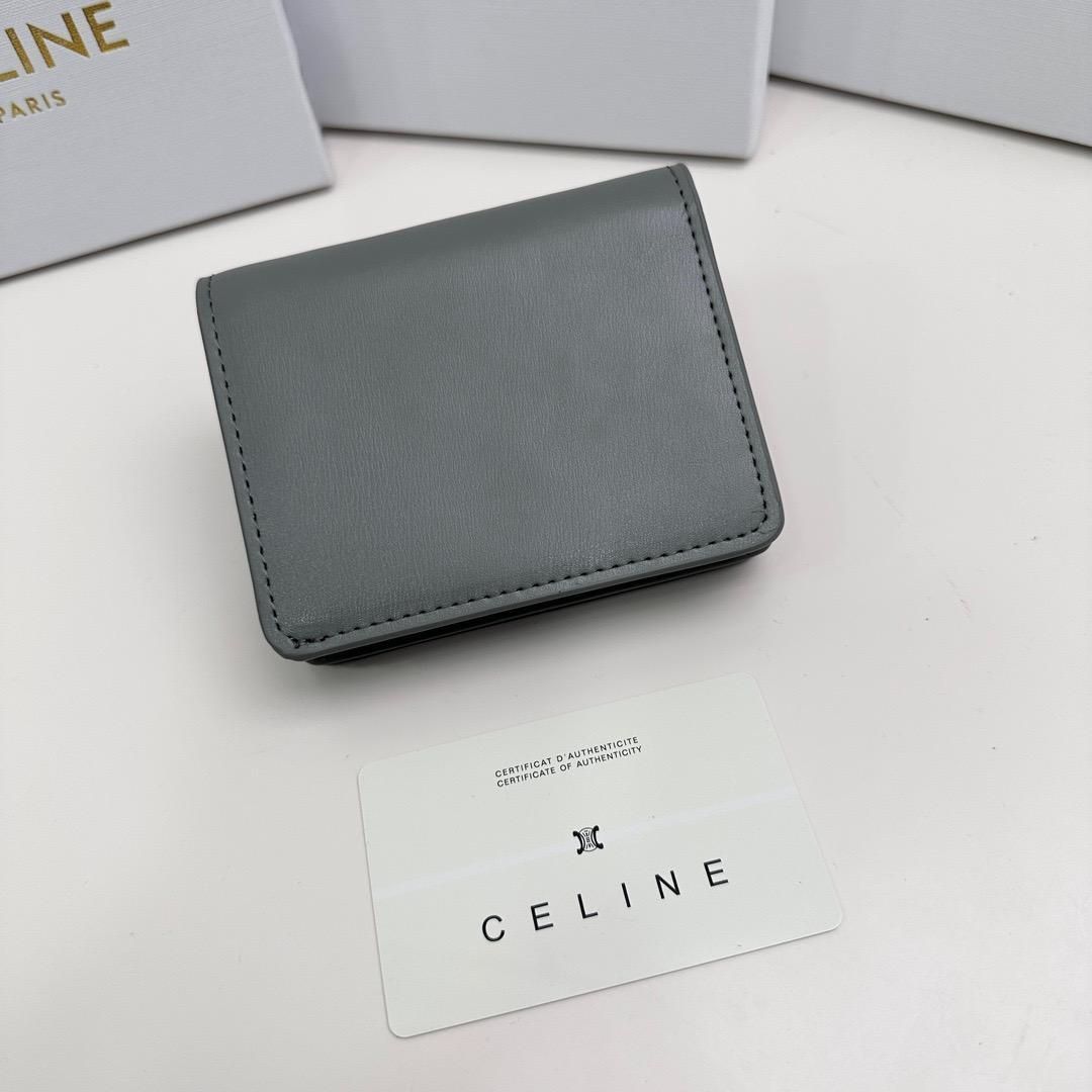 セリーヌ CELINE 二つ 折り財布 グレー - メルカリ