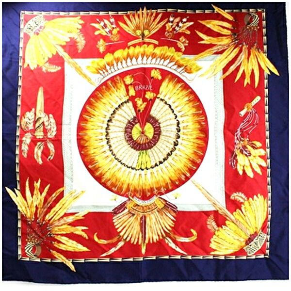 エルメス シルク スカーフ カレ90 BRAZIL ブラジル 中古 Aランク