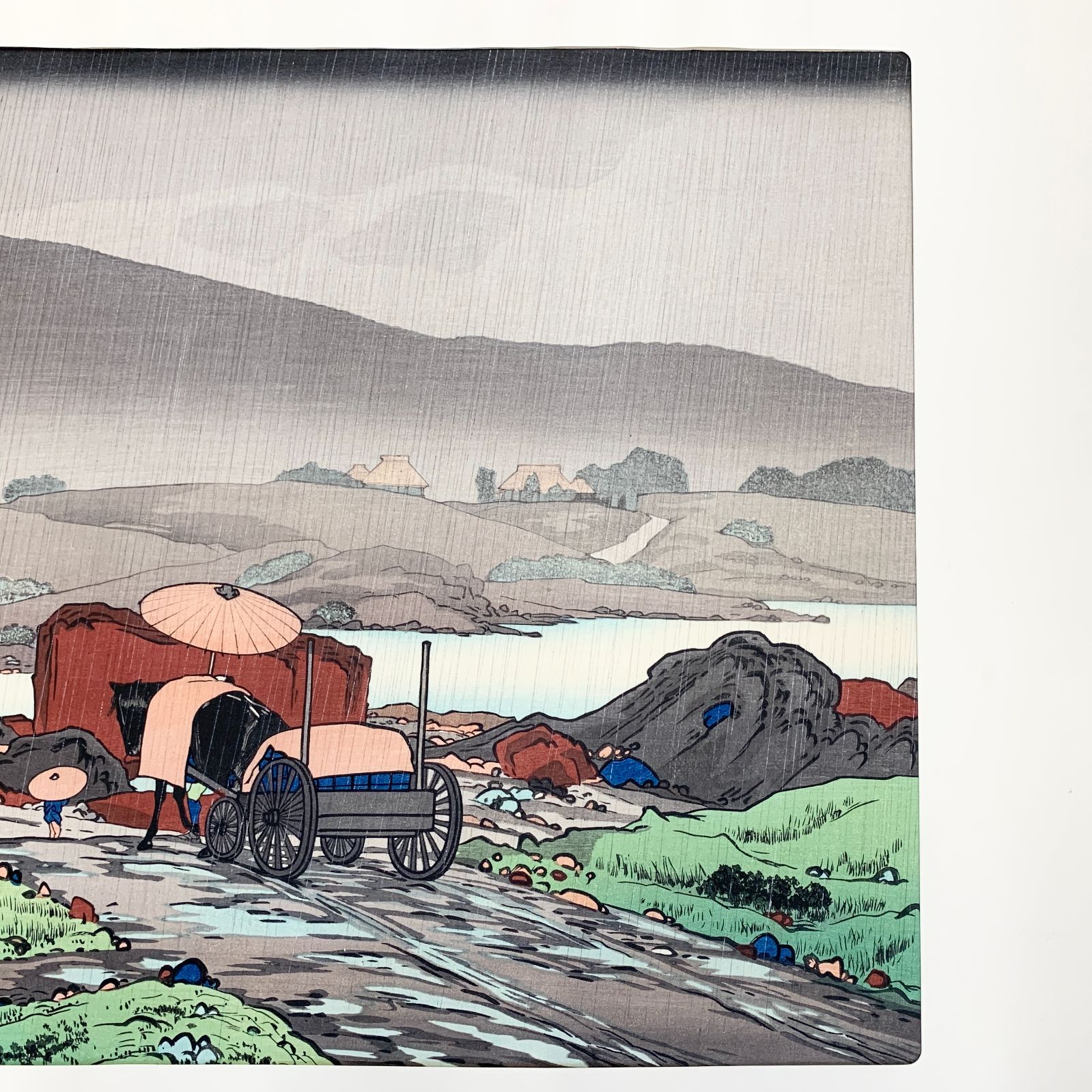 橋口五葉邪馬渓木版画 額装 Z684｜骨董店 のびる 古美術 骨董 和風