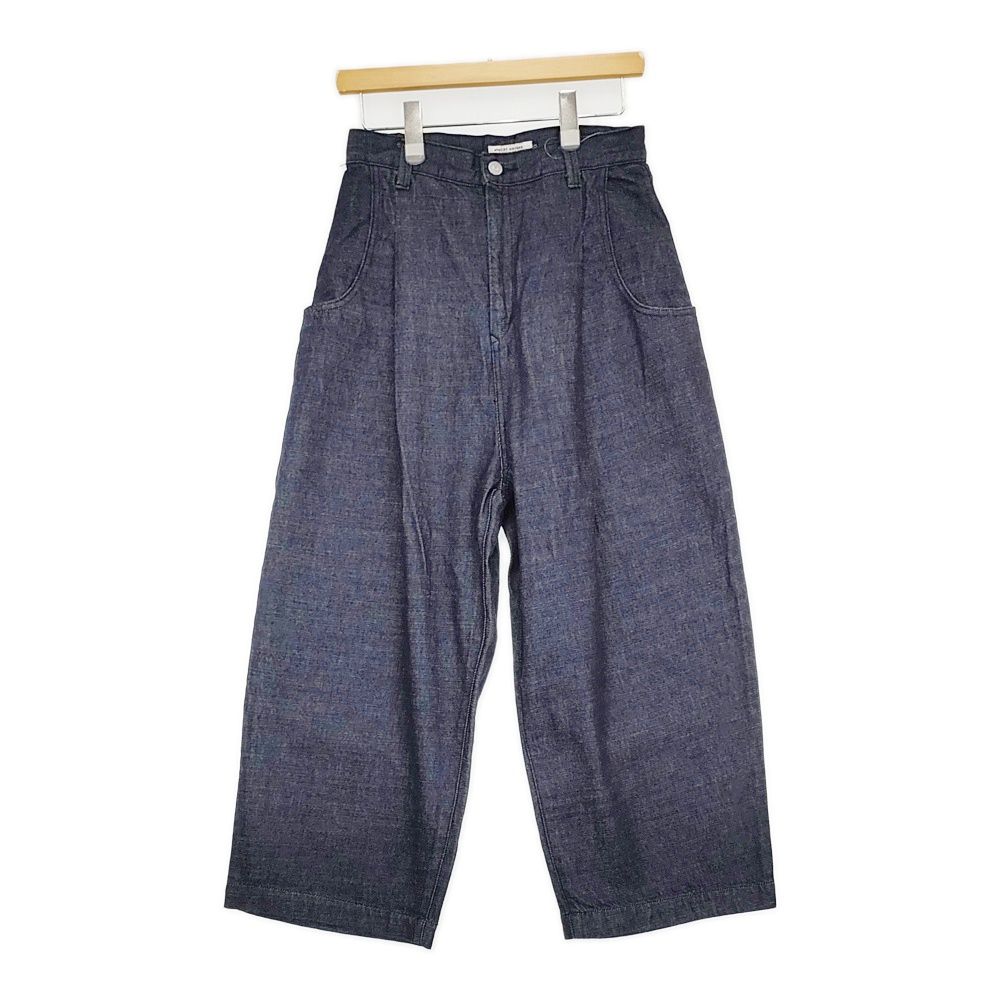atelier naruse コットンデニムタックパンツ 定価29700円 サイズ0 デニムパンツ 25SS ネイビー レディース アトリエナルセ 5-0531G♪