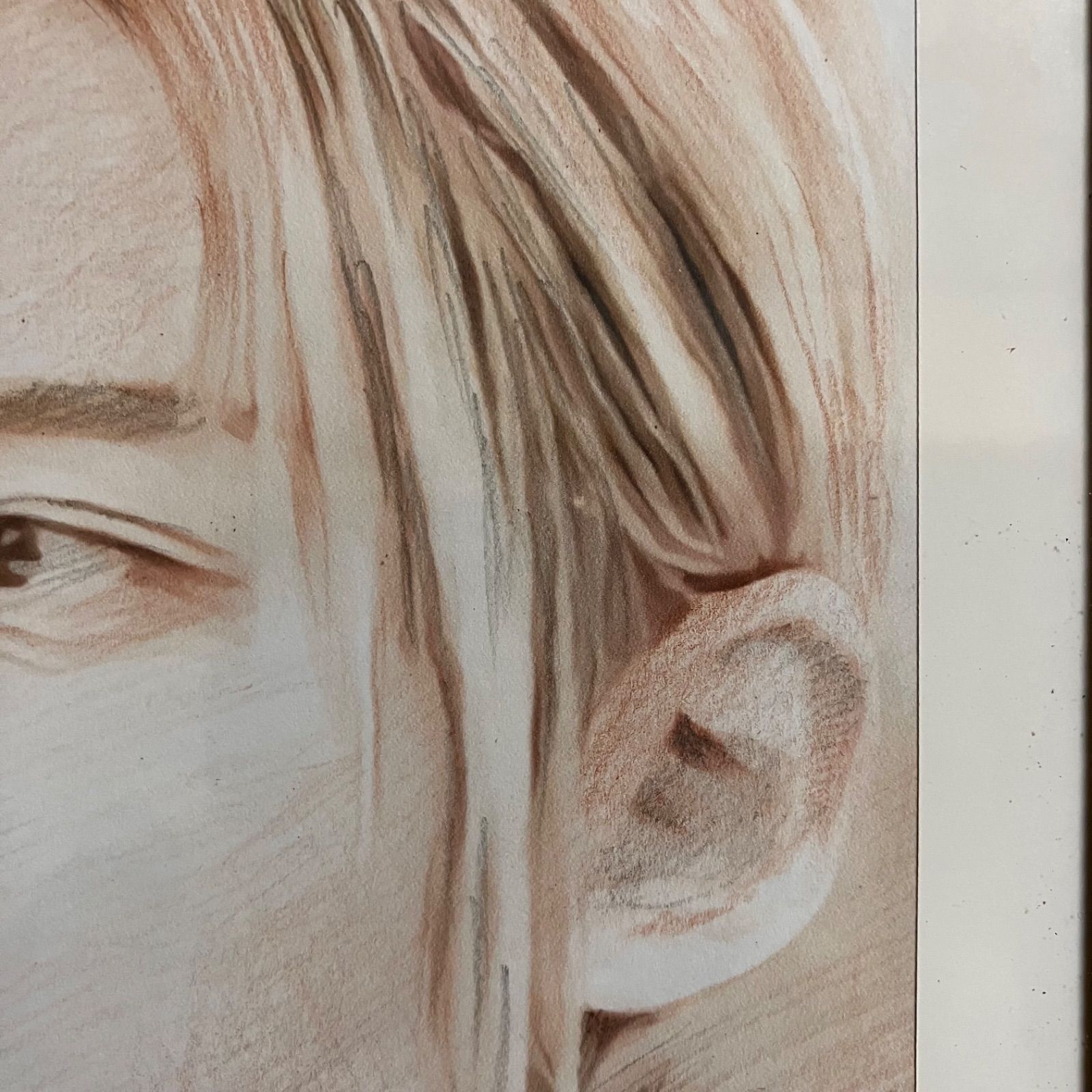 俳優画22額装品 額縁寸法32.7㎝×24.0㎝×1.5㎝ 定款付 鉛筆画