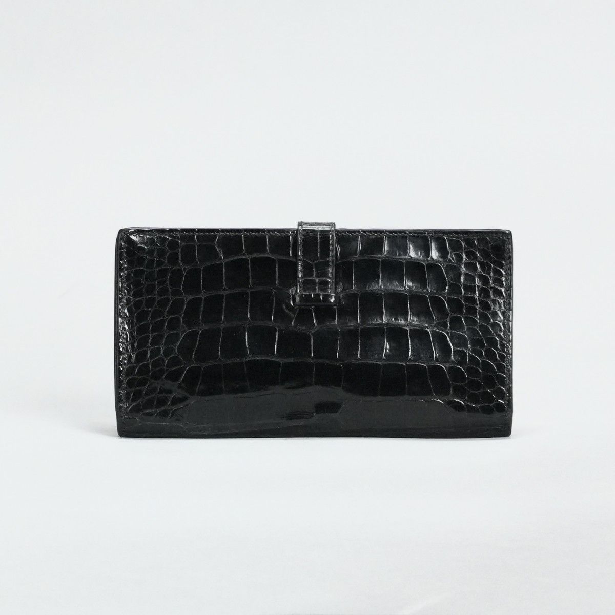 極美品 HERMES エルメス ベアン アリゲーター 長財布 ブラック ▢K刻印