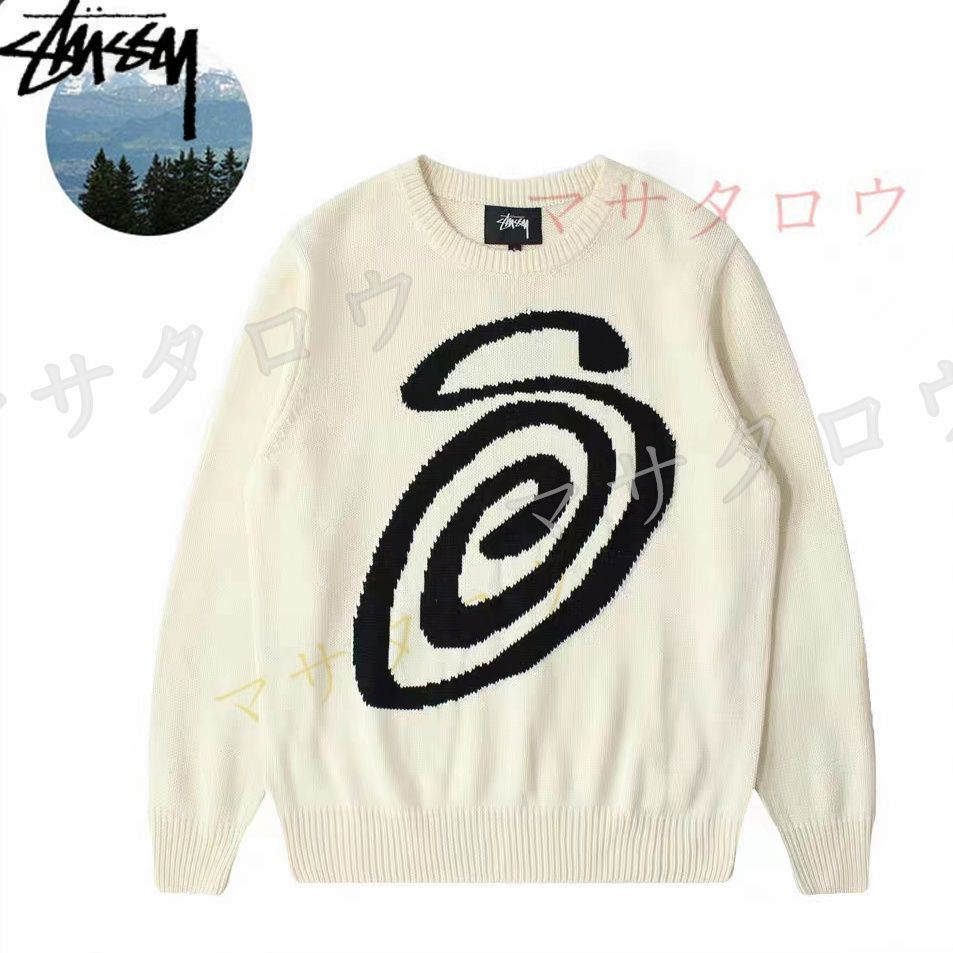 送料込み！ STUSSY CURLY S SWEATER セーター Mサイズ - メルカリ