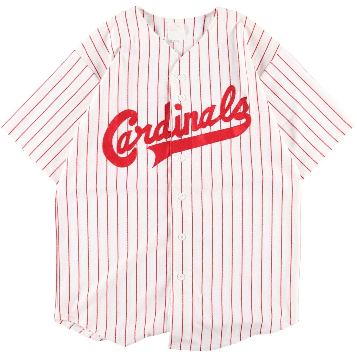 古着 Teamwork MLB ST. LOUIS CARDINALS セントルイスカージナルス ストライプ柄 ゲームシャツ ベースボールシャツ  USA製/eaa337020