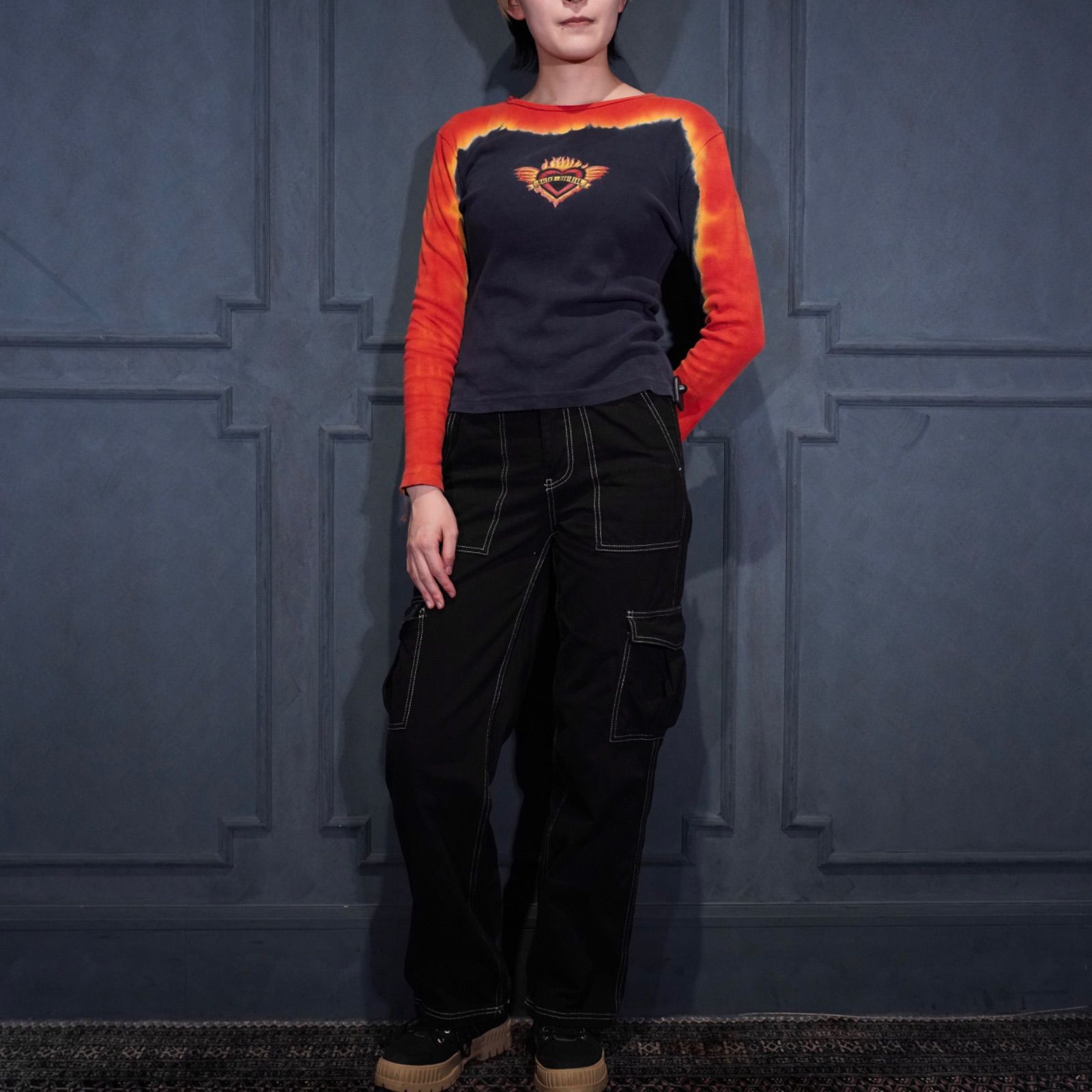 USA VINTAGE BDG URBAN OUTFITTERS BLACK COLOR STITCH DESIGN DENIM CARGO PANTS|アメリカ古着アーバンアウトフィッターズブラックカラーステッチデザインデニムカーゴパンツ